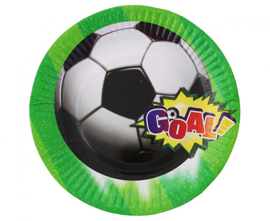 Futbola vārtu papīra šķīvji 6 gab. 18 cm