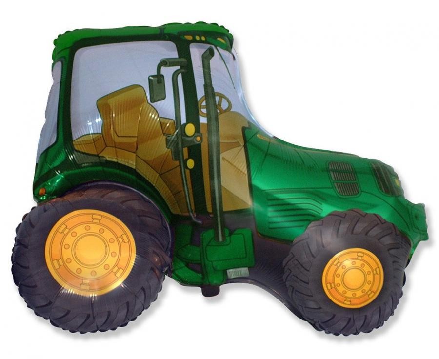 Traktors Zaļš, folijas balons 36 cm (WP)