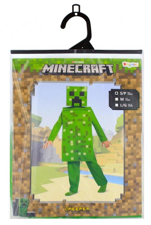 Minecraft Creeper klasiskais kostīms 4-6 gadi
