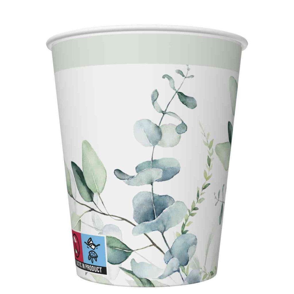 Krāsainas eikalipta zariņu papīra krūzītes 8 gab. 250 ml