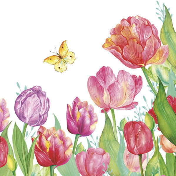 Ziedu akvareļu salvetes "Tulpe" 20 gab. 33x33 cm
