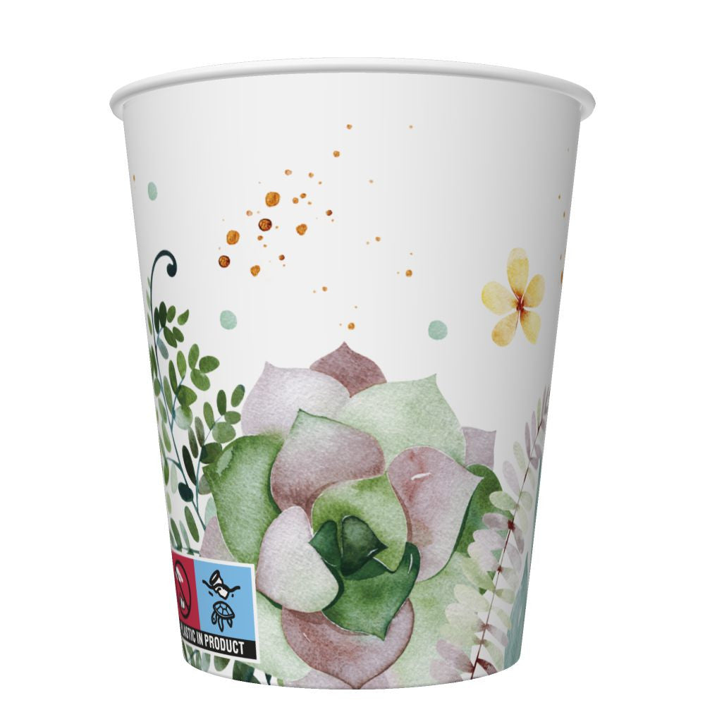 Krāsainas ziedu formas rāmīša papīra krūzītes 8 gab. 250 ml