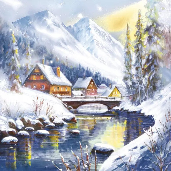 Ziemassvētku "Ziemas Brīnumzemes" salvetes, 20 gab. iepakojumā, 33x33 cm