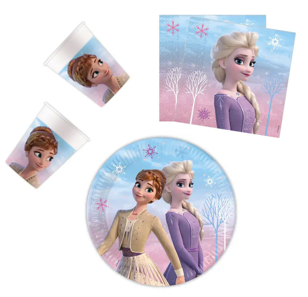 Disney Frozen Wind ballīšu komplekts ar 36 priekšmetiem un 23 cm šķīvi