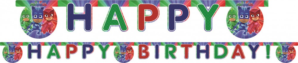 PJ Masks Trio dzimšanas dienas zīmīte 200 cm