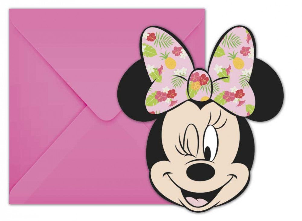 Disney Minnie tropisko ballīšu ielūgumu komplekts, 6 gab.