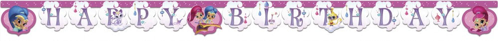 Shimmer and Shine mirdzoša dzimšanas dienas ballītes zīme
