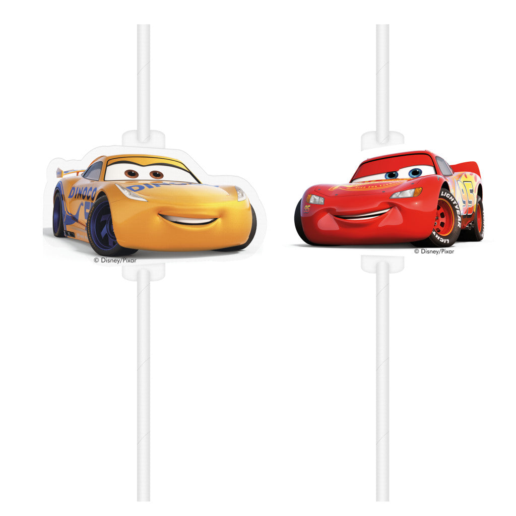 Disney Cars Arena Race papīra salmiņi, 4 gab. komplekts