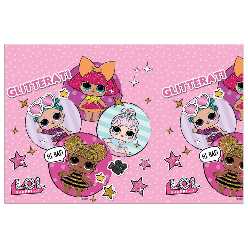 LOL Surprise Glitterati plastmasas galdauts 120x180 cm
