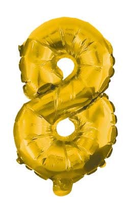 Milzu folijas balons "Dzeltens" 85 cm, 8 cipari