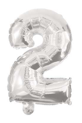 Folijas balons "Ciparu gigants", 85 cm, sudraba krāsā