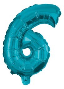 Folijas balons "Cipari Mini 6", zils, 32 cm