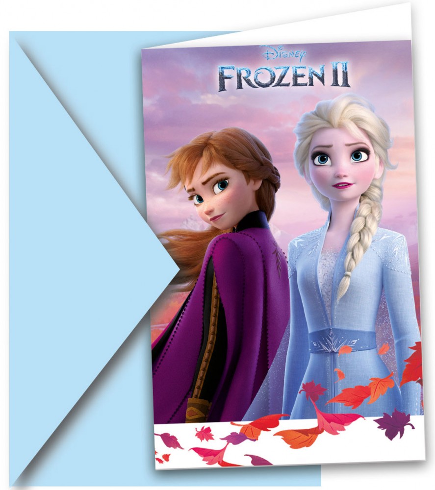 Disney Frozen Leaf ballītes ielūgumi 6 gab.