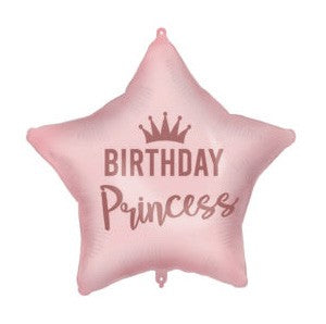 Daudz laimes dzimšanas dienā, dzimšanas dienas princese, rozā folijas balons, 46 cm