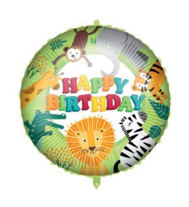 Daudz laimes dzimšanas dienā! Folijas balons "Džungļi" 46 cm