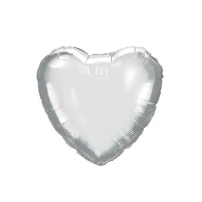 Krāsa "Sudraba sirds", folijas balons "Sudraba sirds", 46 cm