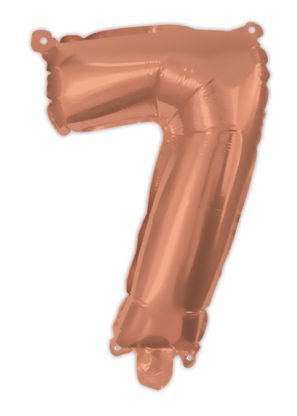 Folijas balons "Cipars 7" ar rozā zelta krāsu, 95 cm