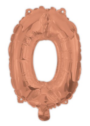 Folijas balons "Cipars 0" rozā zelta krāsā, 95 cm