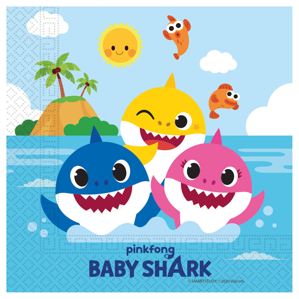 Salvetes "Baby Shark Fun in the Sun" 20 gab., 33x33 cm