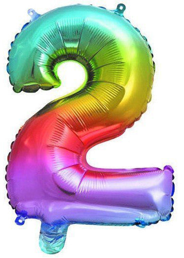 Metālisks mini folijas balons "Cipars 2", 32 cm