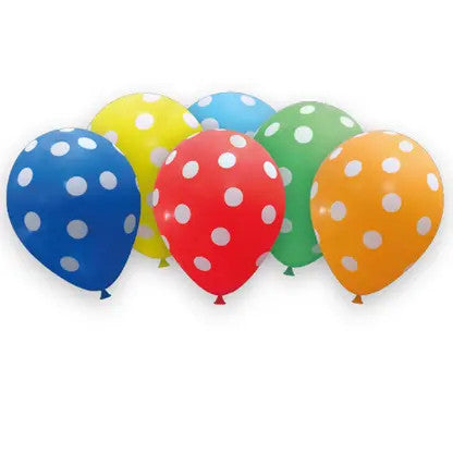 Krāsainie punktiņi, balons, 6 gab.