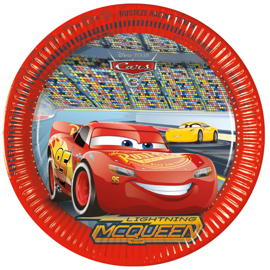 Disney Cars Arena Race papīra šķīvji 8 gab. 23 cm FSC