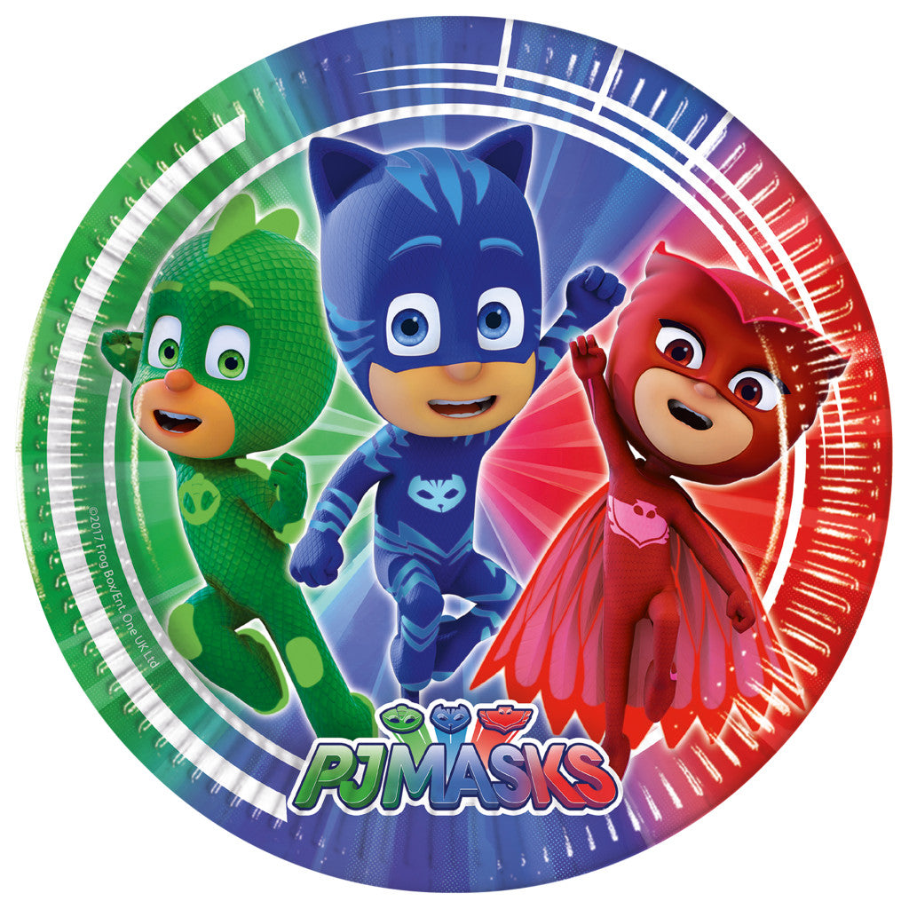 PJ Masks Trio papīra šķīvji 8 gab. 23 cm FSC