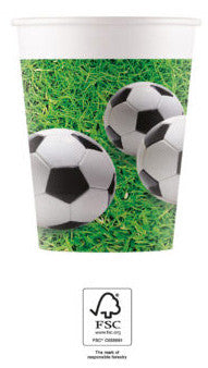 Futbola laukuma papīra krūzītes 8 gab. 200 ml FSC