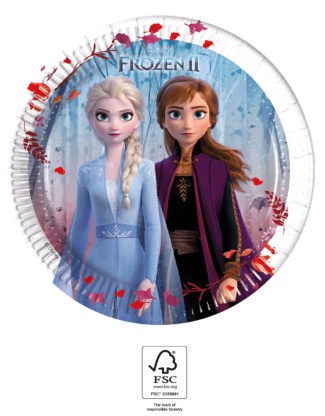 Disney Frozen Leaf papīra šķīvji 8 gab. 20 cm FSC