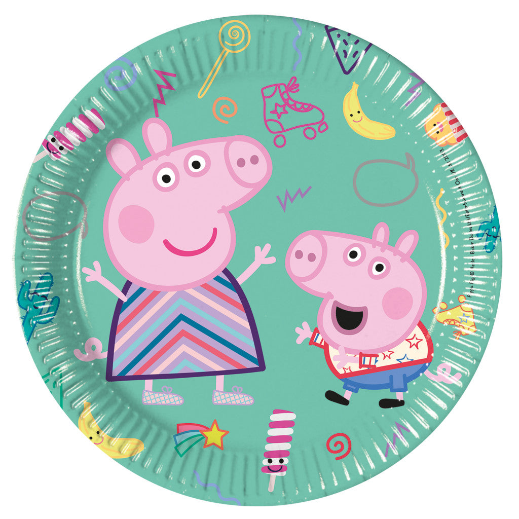 Peppa Pig Messy Play papīra šķīvji 8 gab. 20 cm FSC