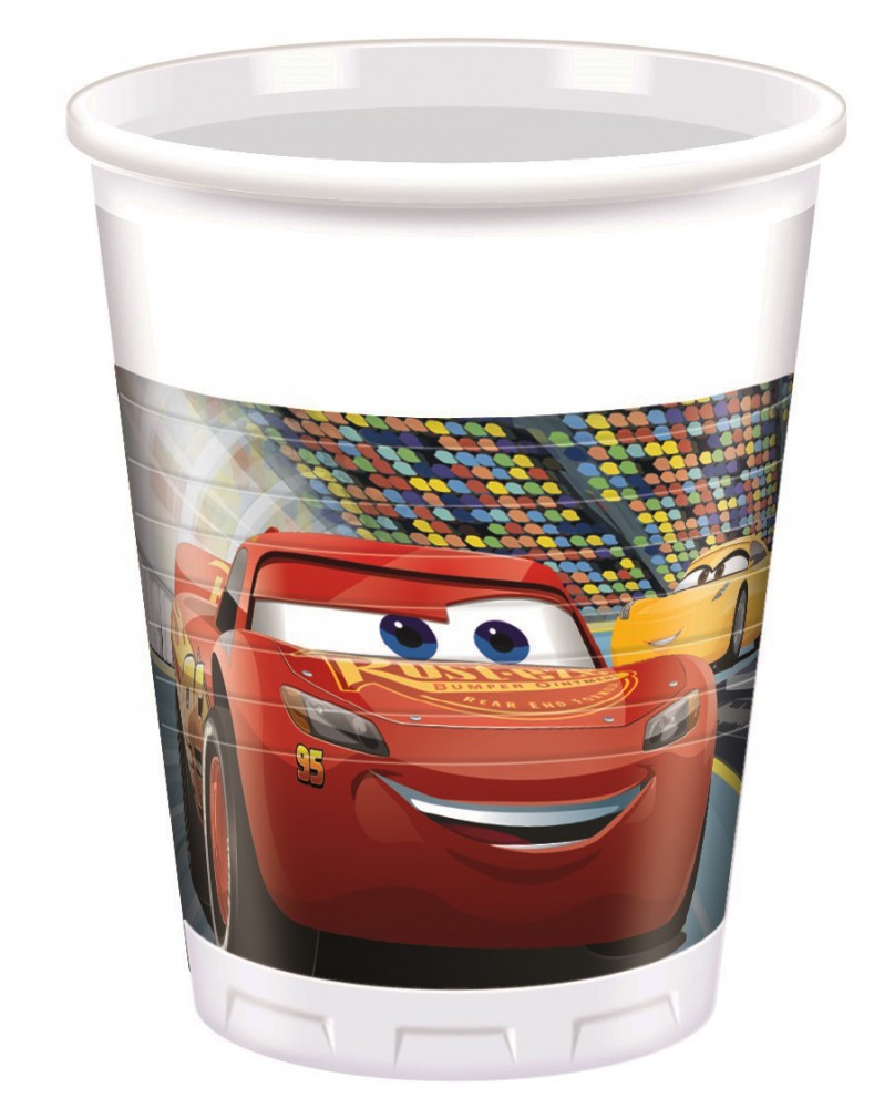 Disney Cars Arena Race plastmasas krūzīšu komplekts, 8 gab., 200 ml