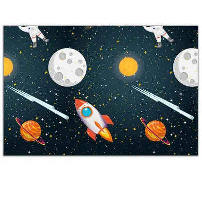 Kosmosa raķete Kosmosa plastmasas galdauts 120x180 cm