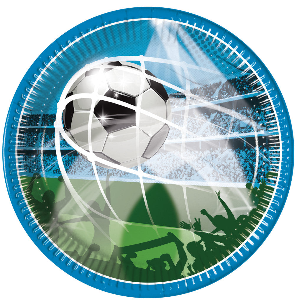 Futbola līdzjutēju papīra šķīvji 8 gab. 20 cm FSC