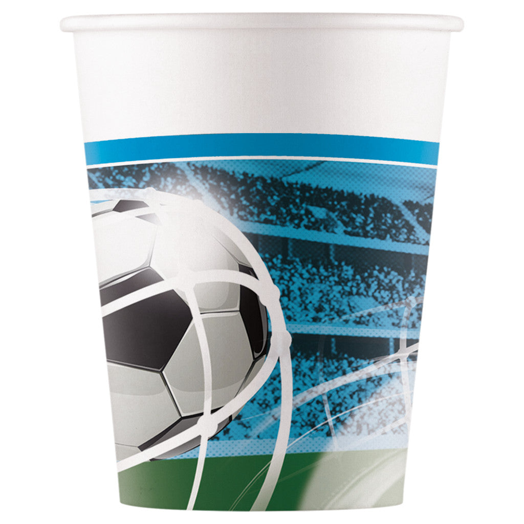 Futbola līdzjutēju papīra krūzītes 8 gab. 200 ml FSC