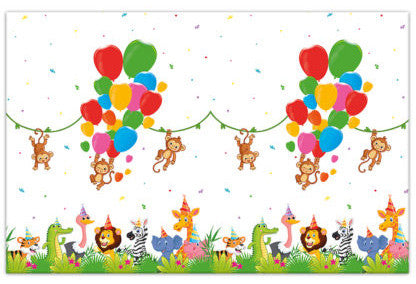 Džungļu balonu plastmasas galdauts 120x180 cm