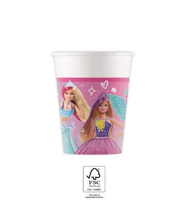 Barbie Fantasy papīra krūzītes 8 gab. 200 ml FSC