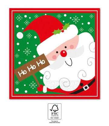 Ziemassvētku vecīša Ho Ho Ho i salvetes 20 gab. 33x33 cm FSC
