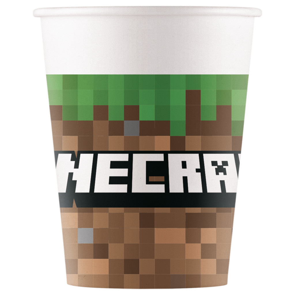 Minecraft zaļas papīra krūzītes 8 gab. 200 ml FSC
