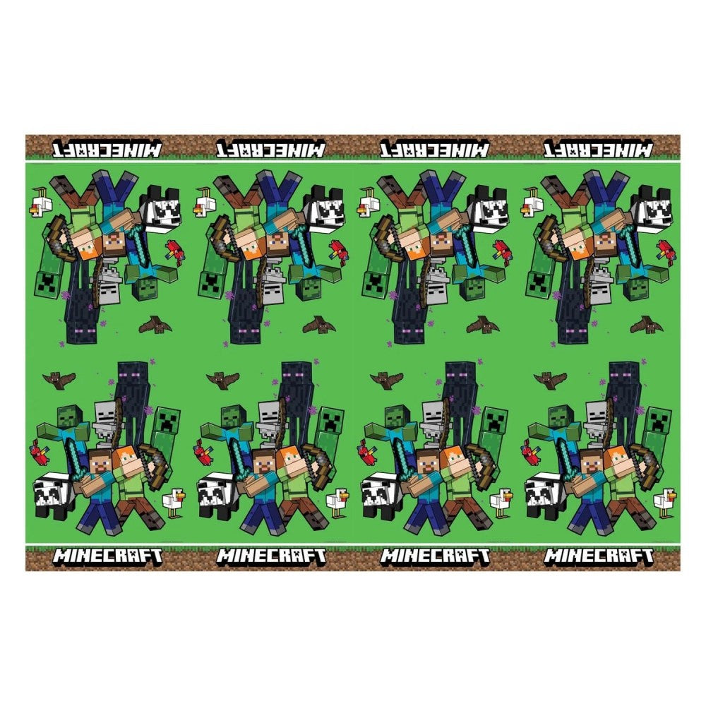 Minecraft zaļa plastmasas galdauta kārta 120x180 cm