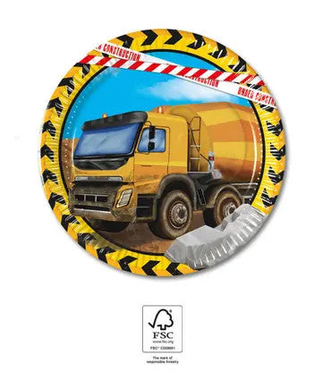 Construction Grabber 8 papīra šķīvju komplekts 20 cm FSC