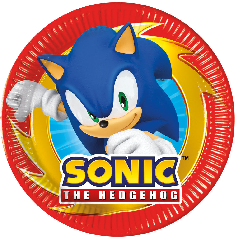 Sonic the Hedgehog Sega Sonic the Hedgehog papīra šķīvji, 8 gab., 20 cm, FSC