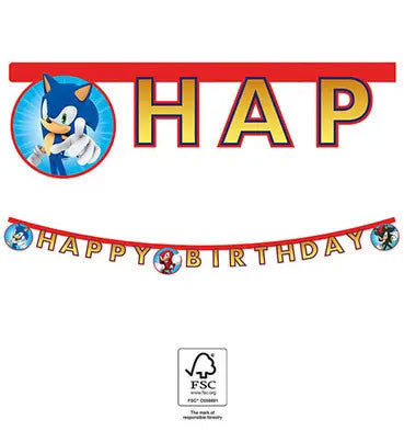 Sonic the Hedgehog Sega Sonic the Hedgehog dzimšanas dienas reklāmkarogs FSC 2 m