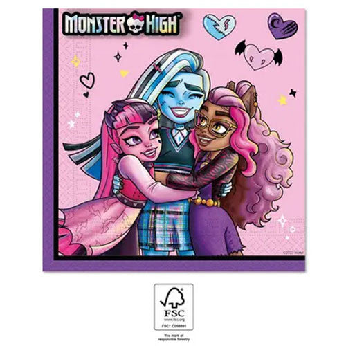 Monster High Friends salvetes 20 gab. 33x33 cm FSC