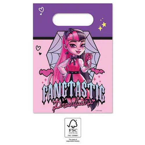 Monster High Friends 4 papīra dāvanu maisiņu komplekts