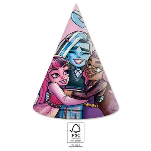 Monster High Friends ballīšu cepures, shako 6 gab. FSC