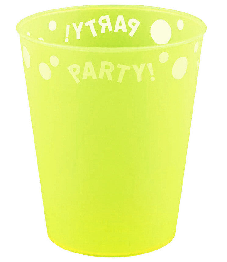 Ballītes dzeltena fluorescējoša dzeltena mikro premium plastmasas krūzīte 250 ml