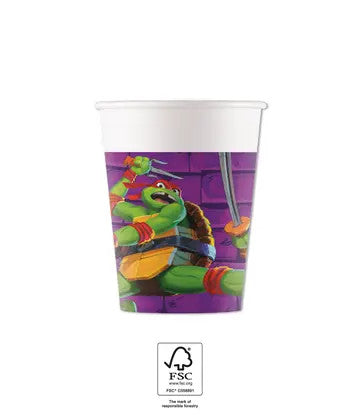 Pusaudžu mutantu nindzju bruņurupuči violetas papīra glāzes 8 gab. 200 ml FSC