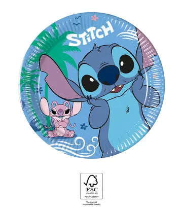 Disney Lilo un Stitch eņģeļu papīra šķīvji 8 gab. 20 cm FSC