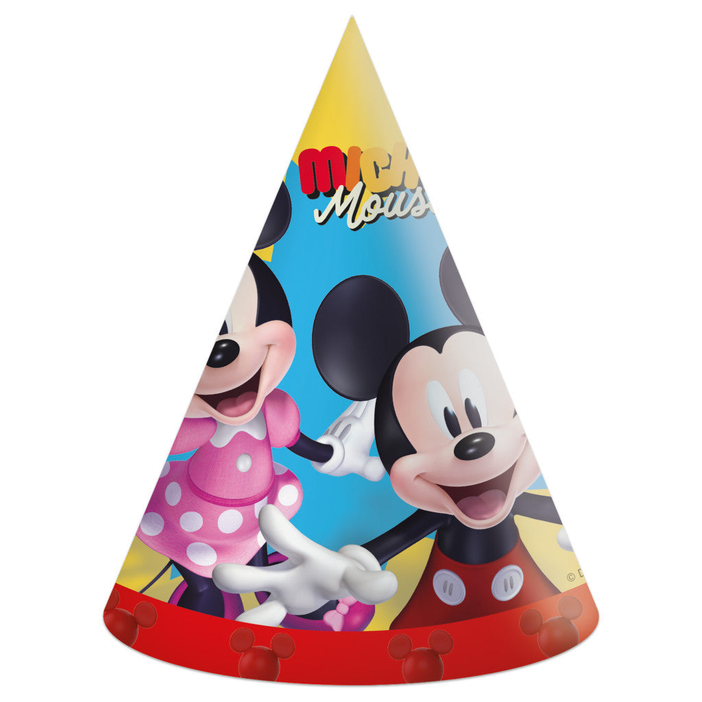 Disney Mickey Jump Into Fun ballīšu cepures, trīsstūrveida cepures 6 gab. FSC