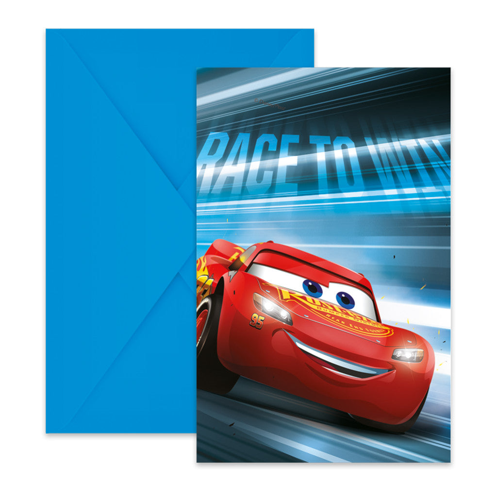Disney Cars Uzvara ir mana ballītes ielūgumi 6 gab. FSC